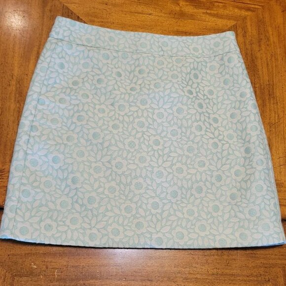 LOFT Mint Green & White Floral Mini Skirt - Picture 1 of 13